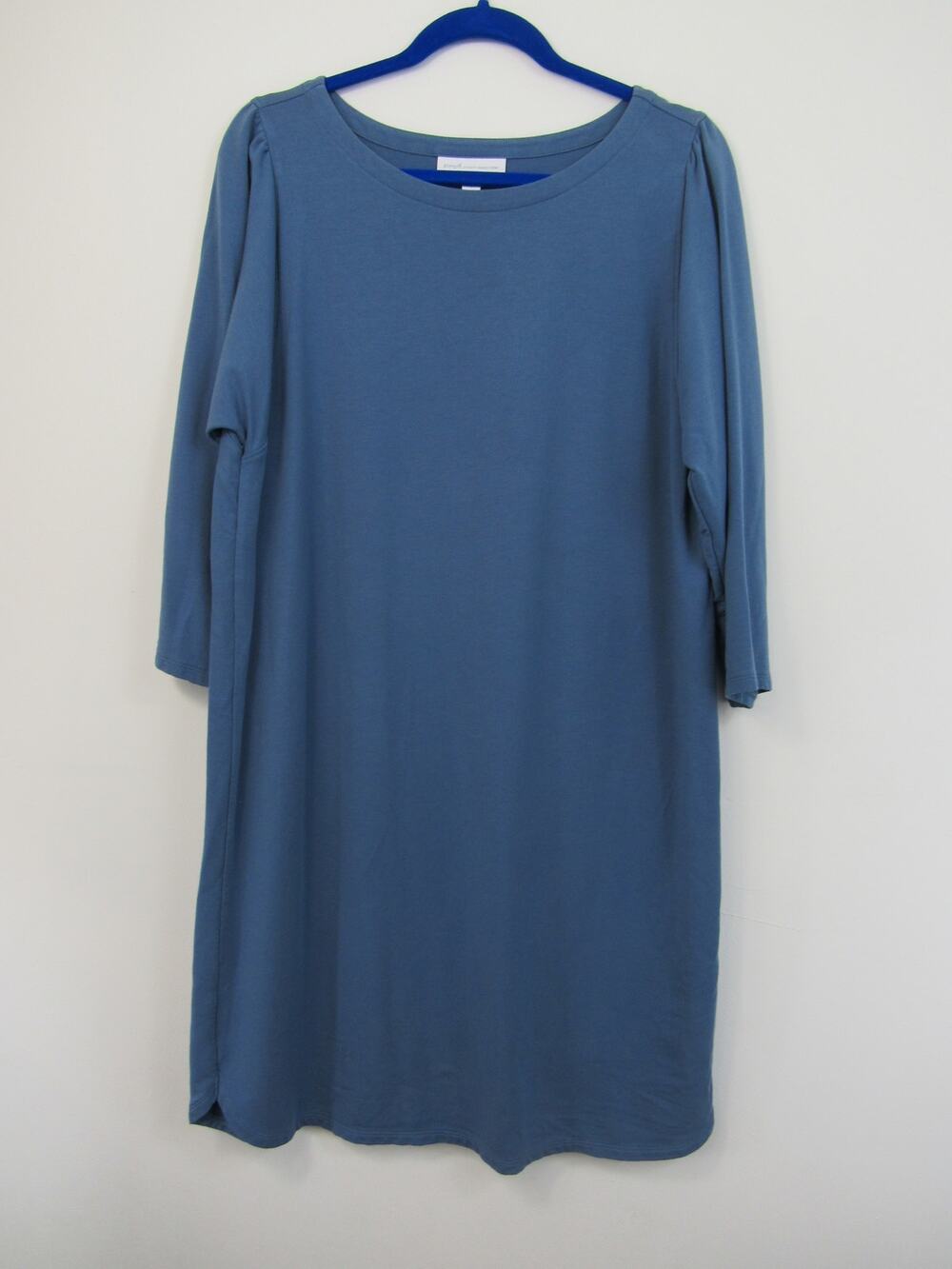J.Jill Purejill Large Affinity French Terry Shift Dress 3/4 Sleeve Blue Mini
